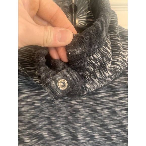 Avalanche Womens Sweatshirt Small Black Space Dye Fleece Snap Neck Pullover Soft - Picture 5 of 13